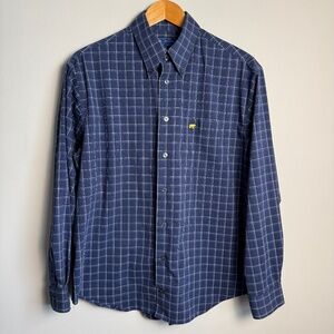 Jack Nicklaus Men's Long Sleeve Check Button Up Casual Dress Shirt Navy/Purple M